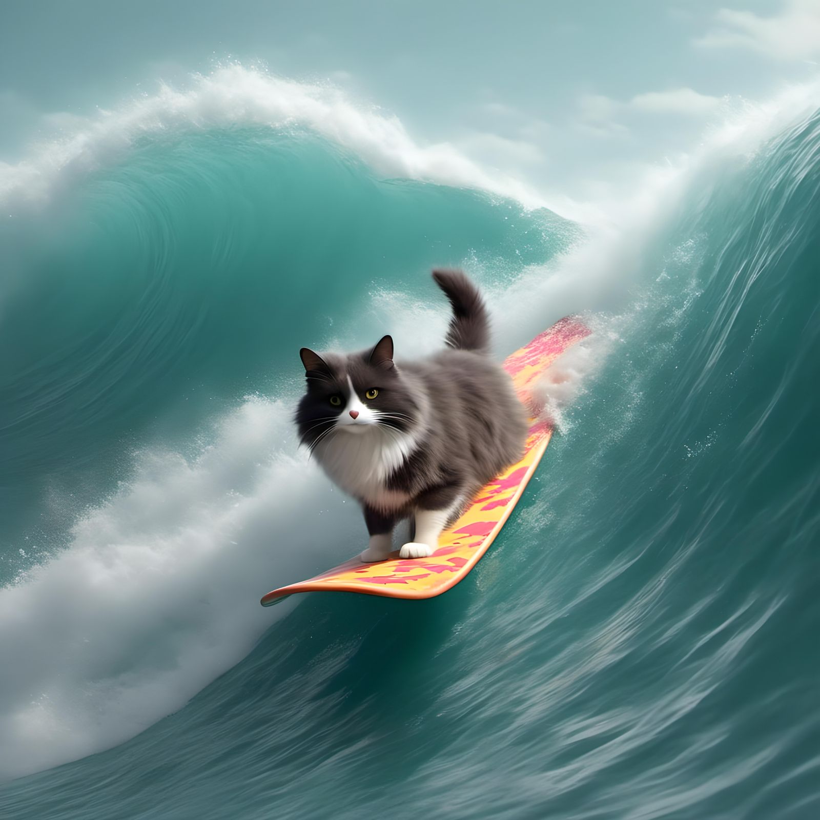 Goji Surfing a Wave in 3D Animation