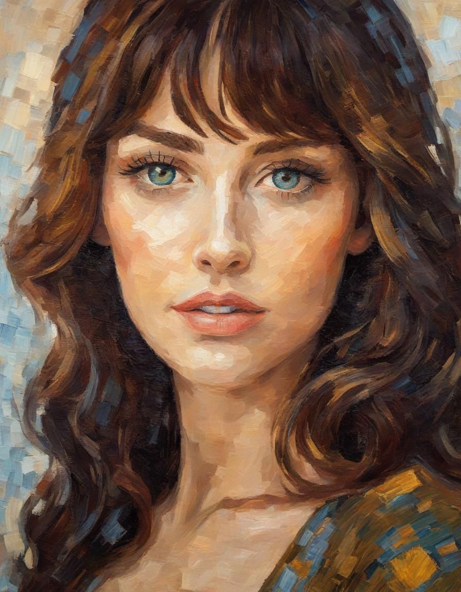 Stunning Woman in Post-Impressionist Impasto Style