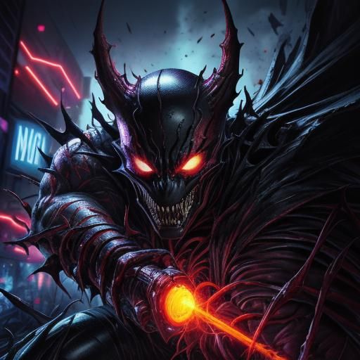 Carnage: Marvel Villain in Gritty Digital Art