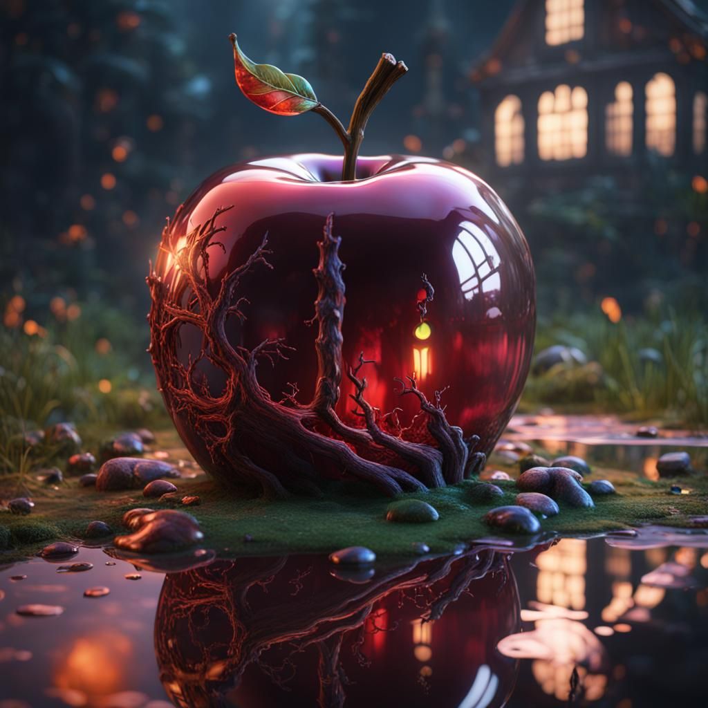 Wicked Witch Reflection in Glass Apple