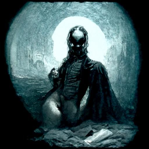 Horrific Anonymous Figure, Gothic Horror Illustration