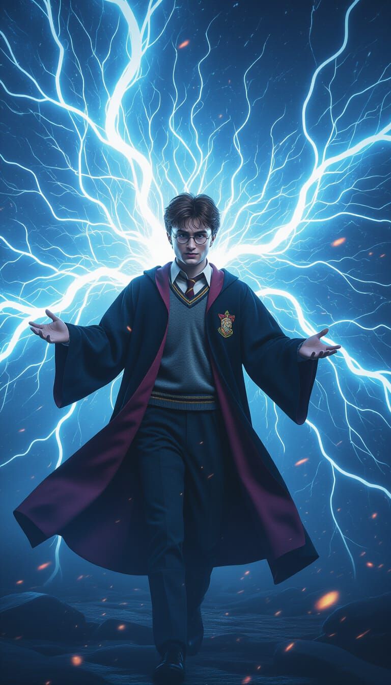 Harry Potter in a Mystical Light Storm