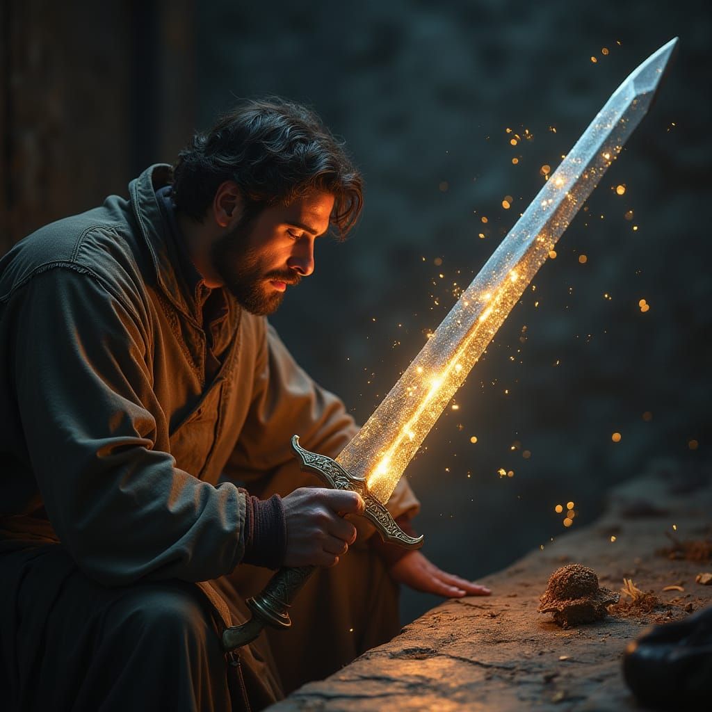 Man Finds Magical Sword Hilt Glowing with Energy