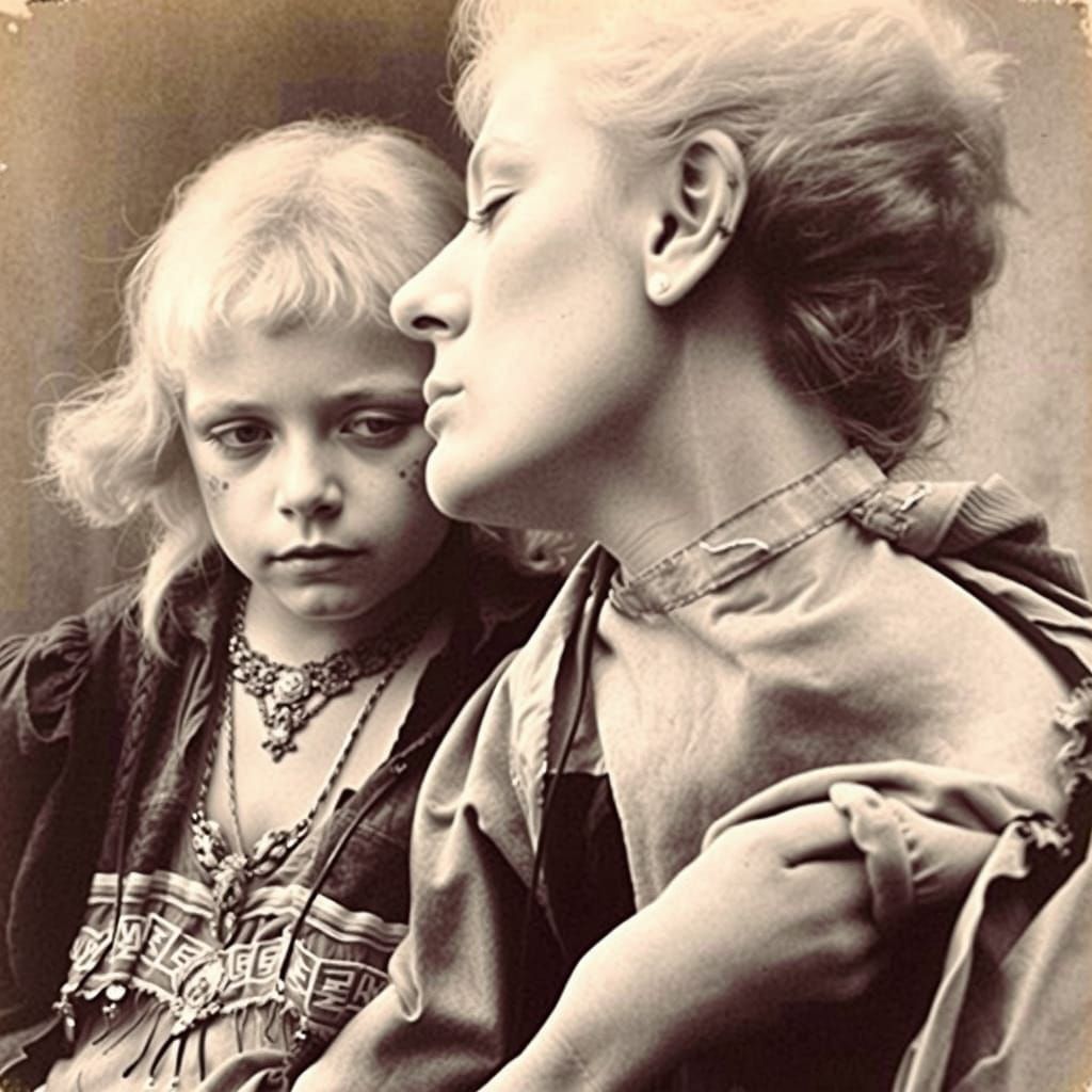 Intimate Mother and Child Portrait in Warm Ambient Light