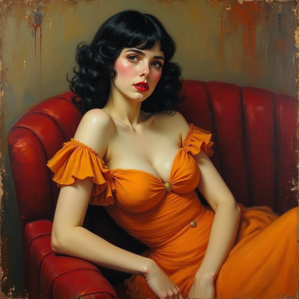 Moulin Rouge Dancer: Post-Impressionistic Oil Portrait