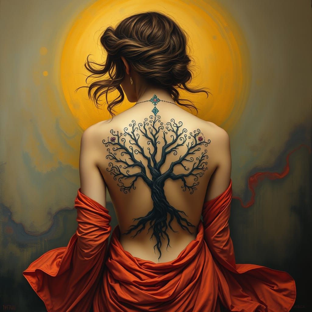 Tree of Life Tattoo in a Surrealist Style