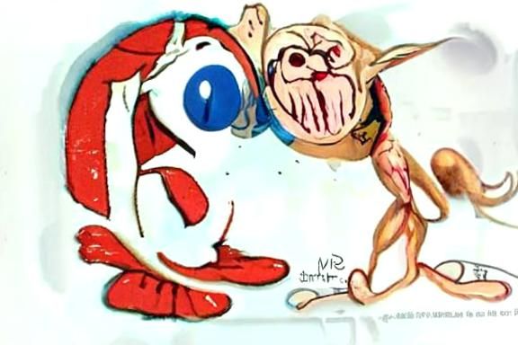 Ren and Stimpy in Marvel Comic Style