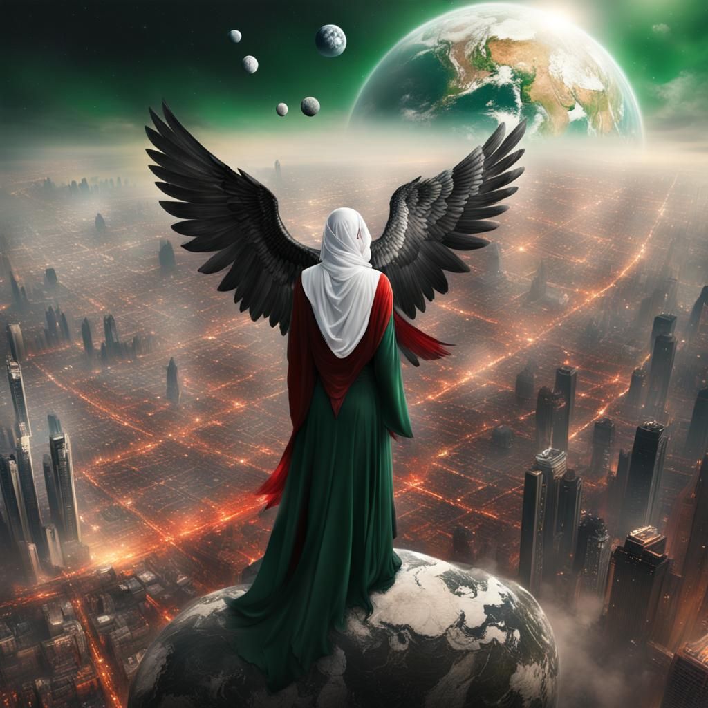 Palestine Woman as an Angelic Guardian