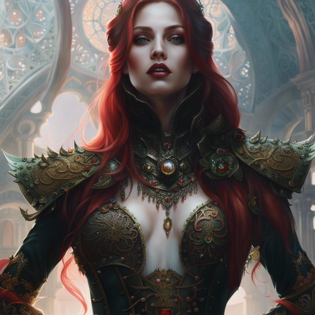 Fierce Vampire Portrait in Hyperrealistic Style