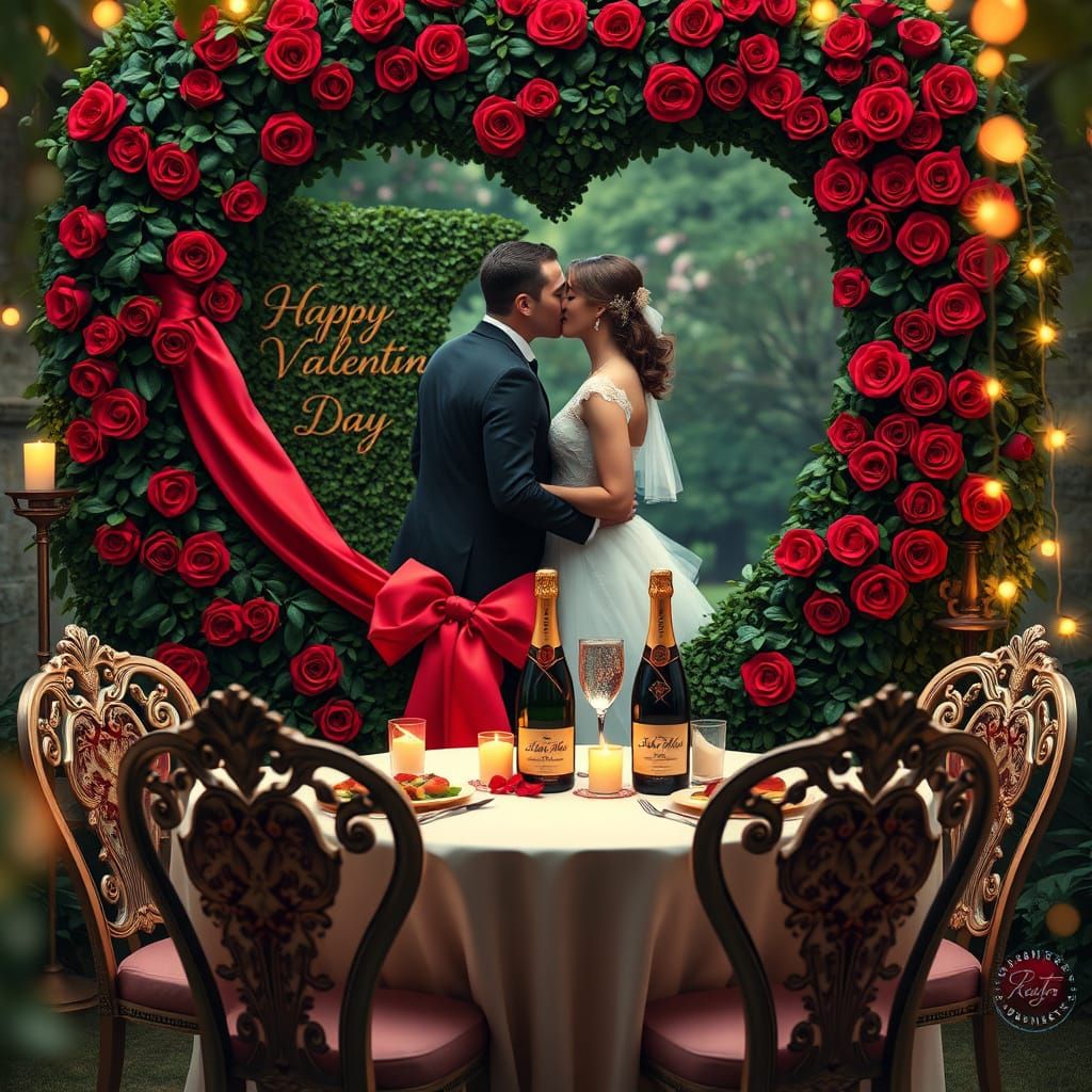 Stunning Realistic Couple Kissing Amidst Romantic Victorian ...