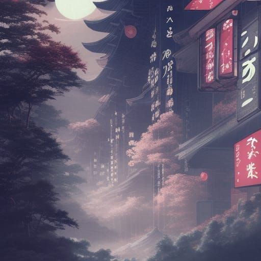 Lofi Japan Study Space in Digital Matte Painting