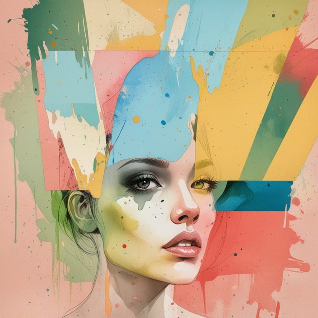 Gothic Woman in Dark Watercolor Style