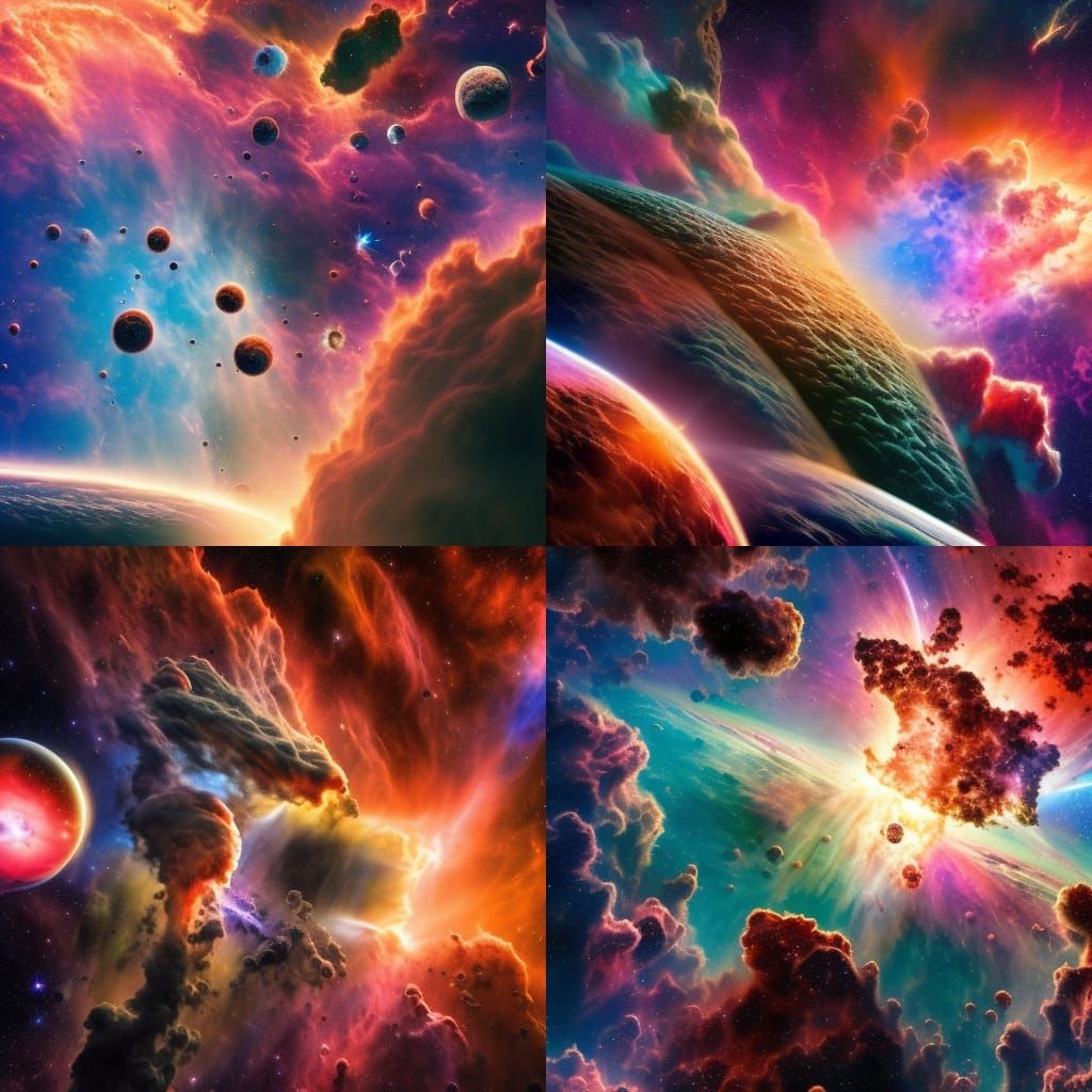Epic Space Scene with Billowing Nebula