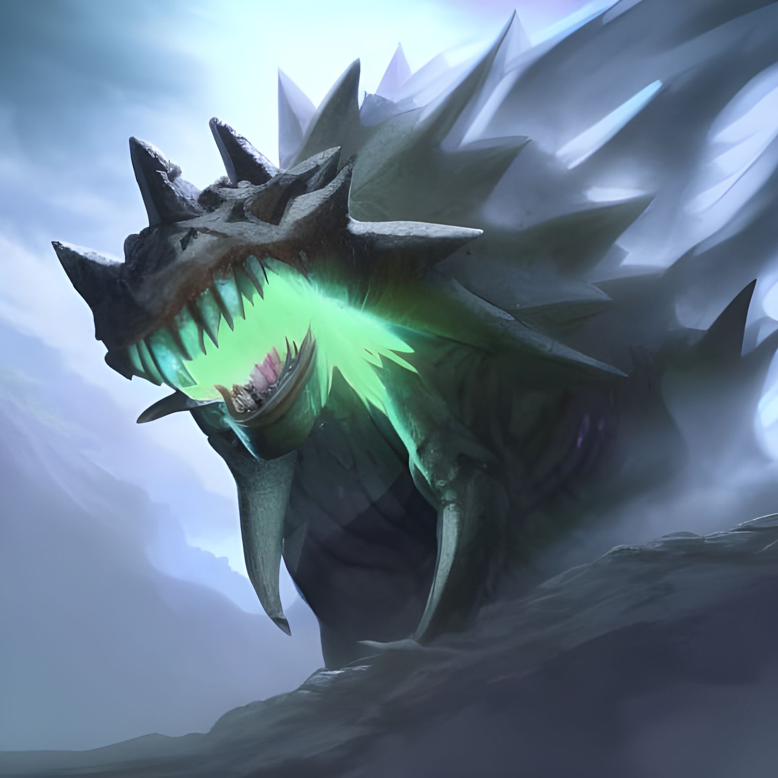 Realistic Tyranitar Portrait in Hyperdetailed Style