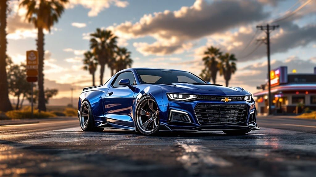 Sleek 2020s Chevrolet El Camino SS Concept in Sparkle Blue M...