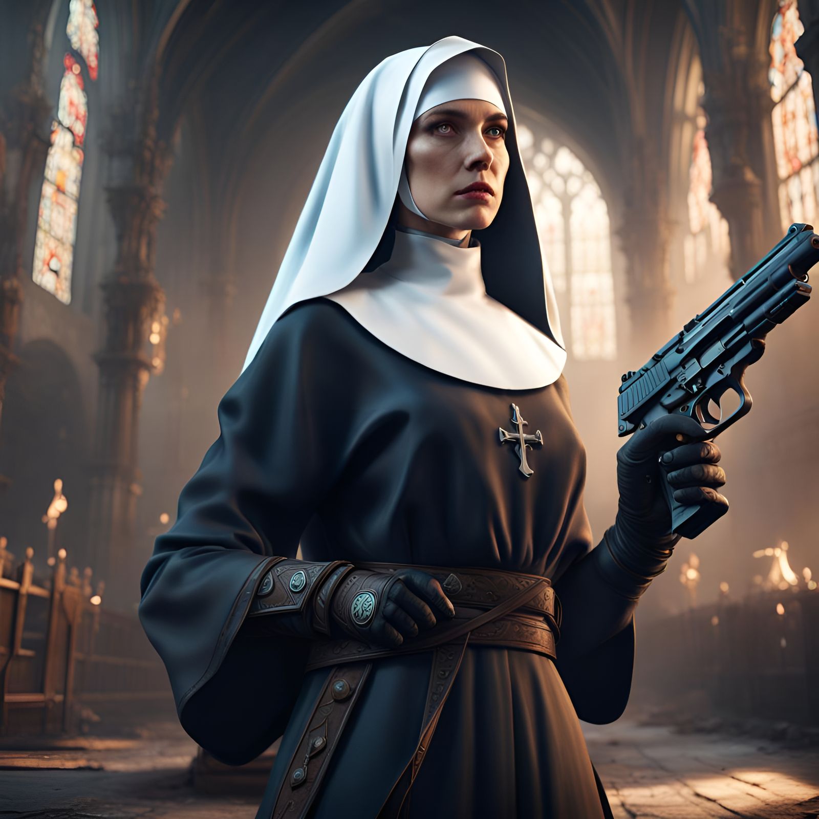 A nun with a gun