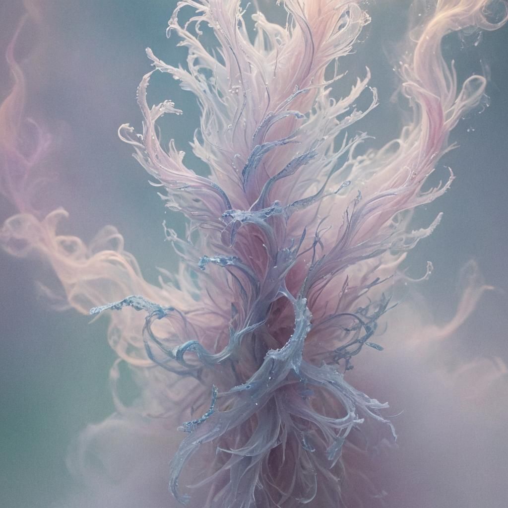 Surreal Dreamlike Entity Emerges from Ethereal Mist