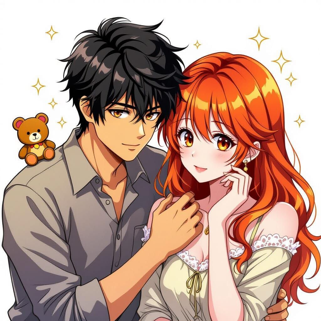 Intimate Manga Illustration of a Young Couple