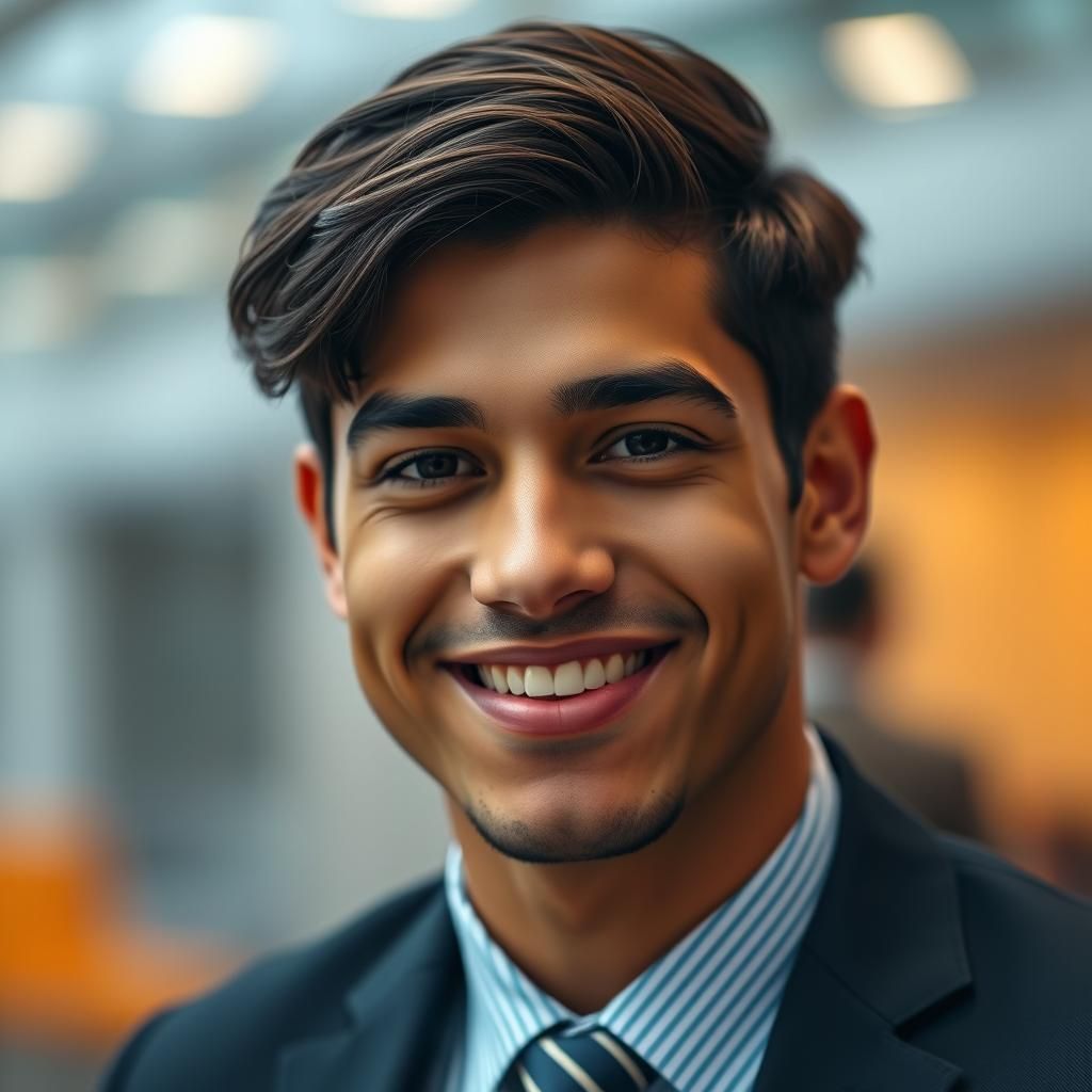 Friendly Young Man in Business Attire Portrait