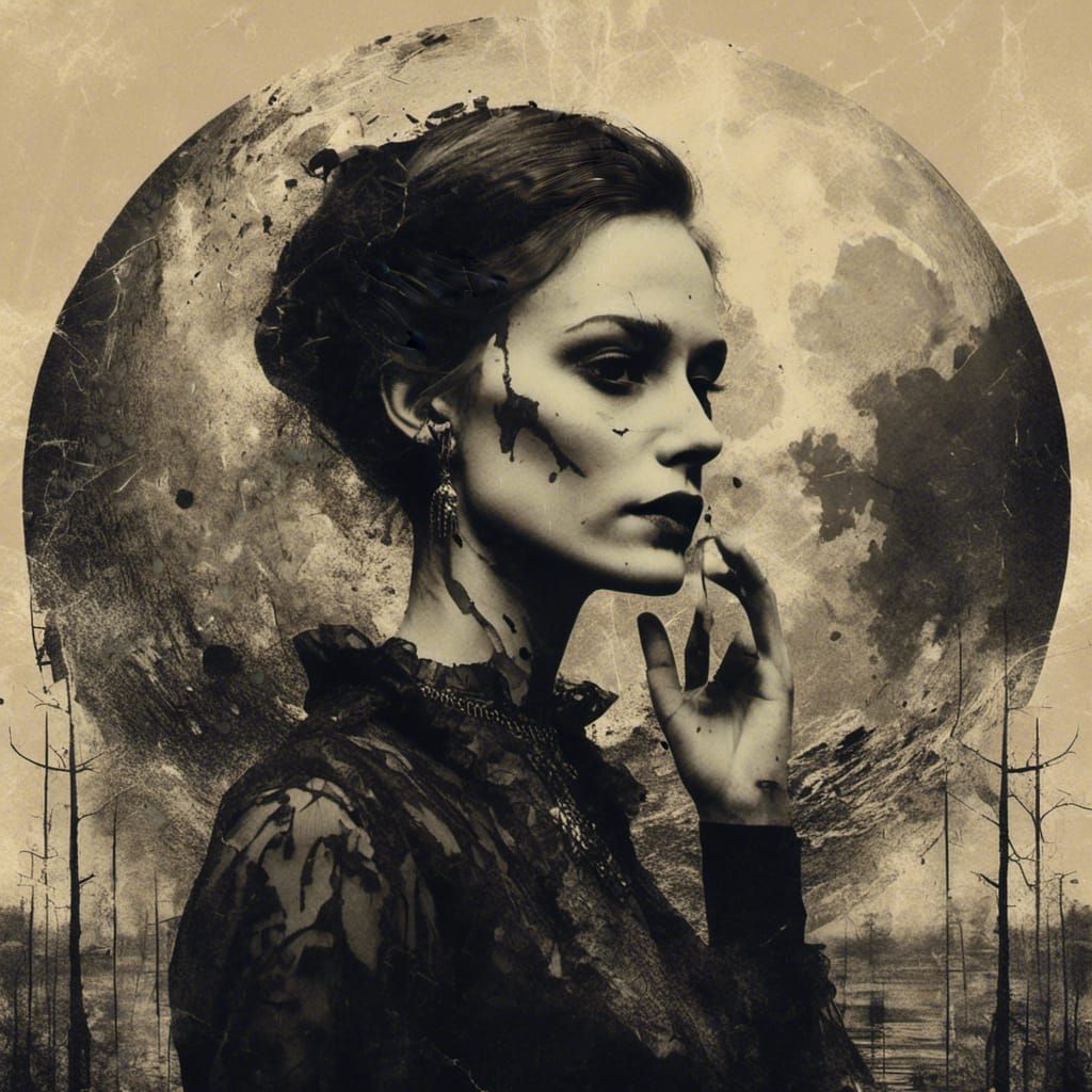 Woman in Victorian Dress with Rocker: Pop Art