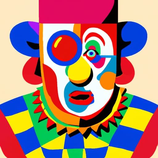 Ugly Clown in Pop Art Style, Digital 8K