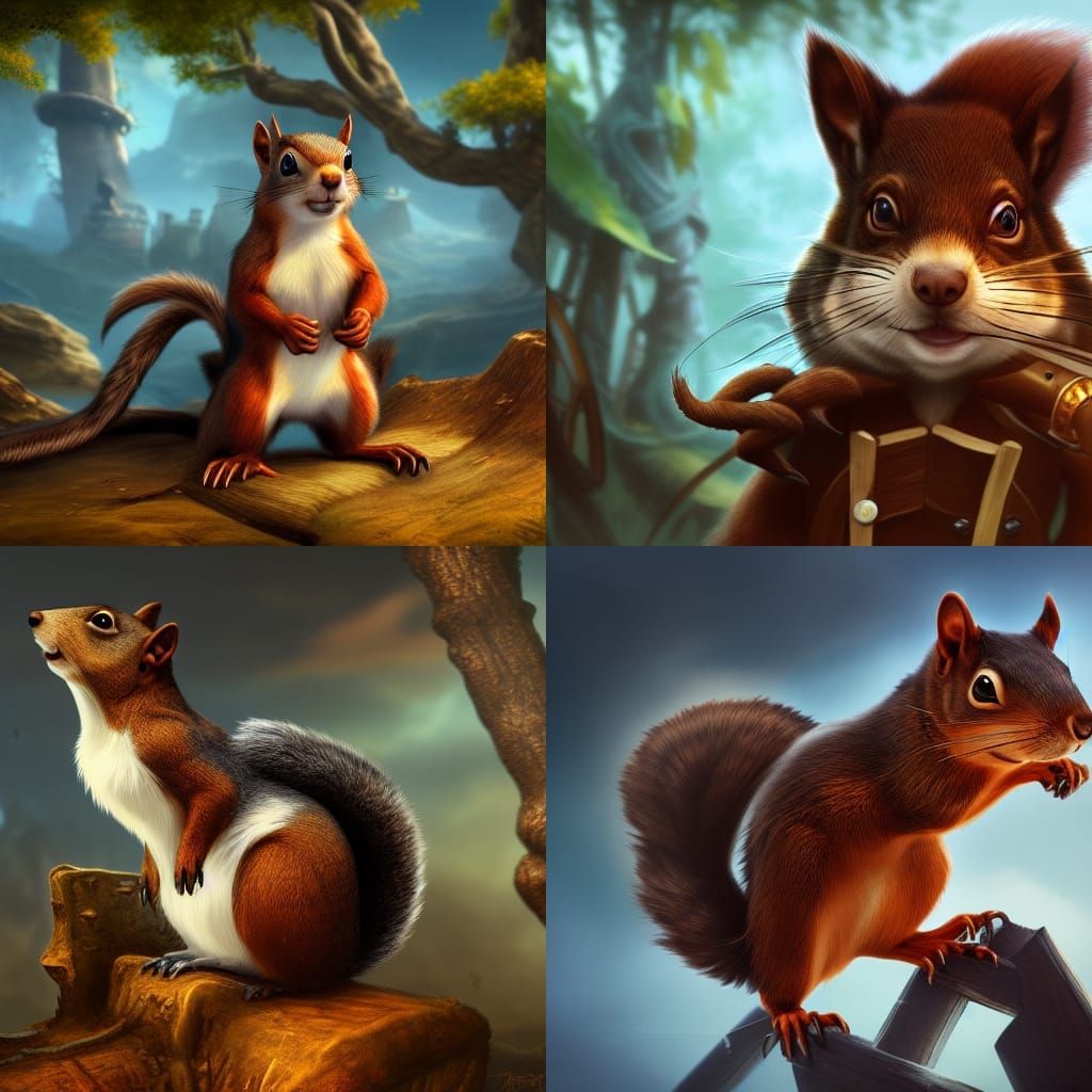 Detailed Pirate Squirrel Matte Painting