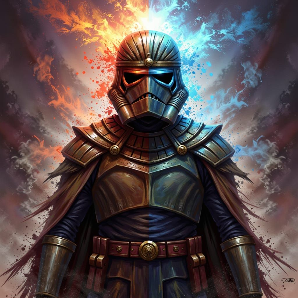 Ancient Egyptian Stormtrooper in Hyperrealistic Splash Art S...