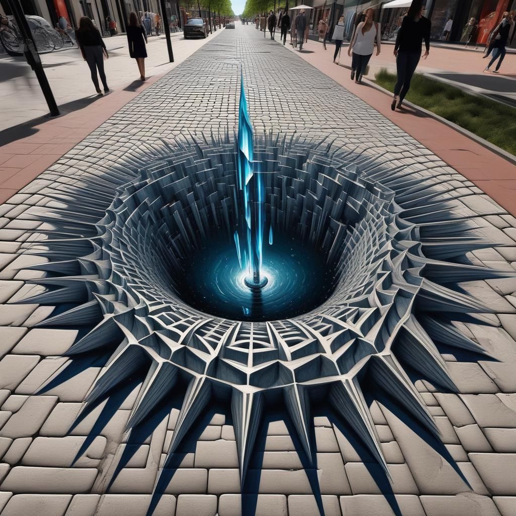 3D sidewalk art