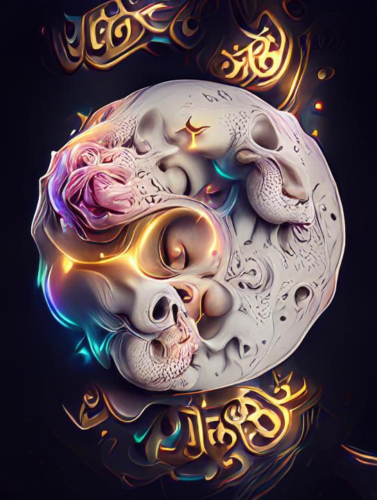 Cosmic Skull Made of Directional Signs