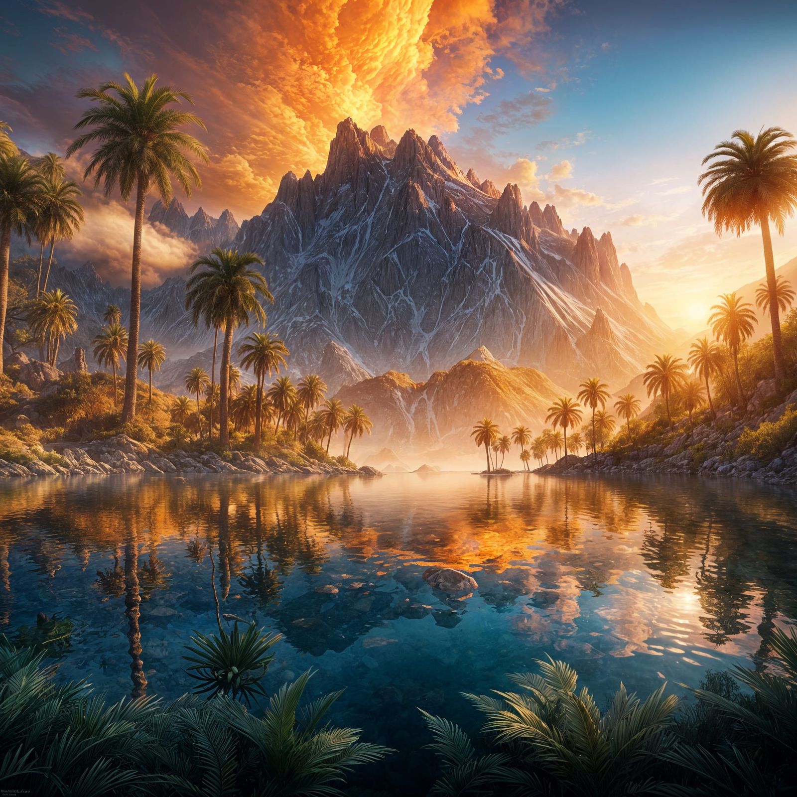 Sunset Reflection Over Crystal Lake