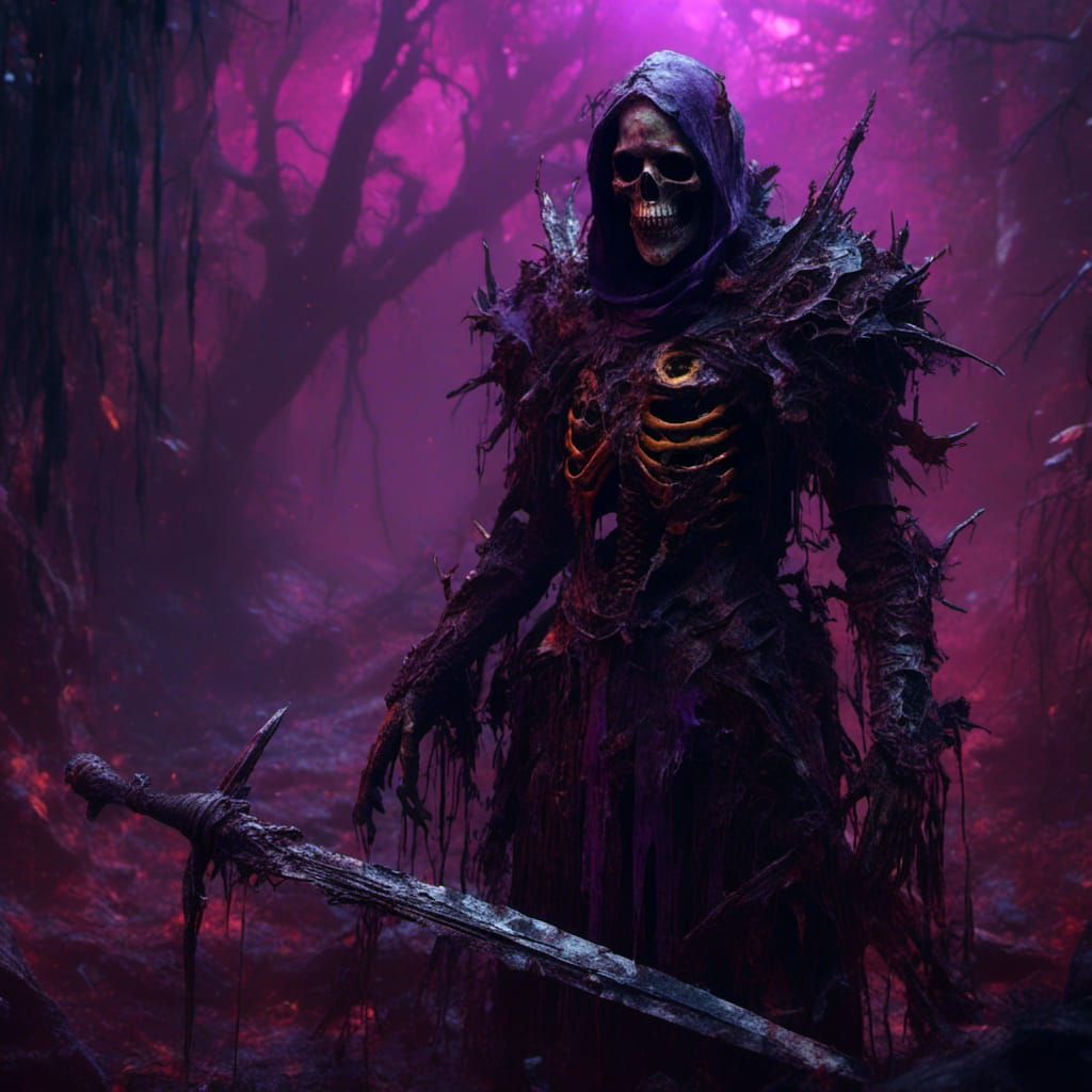 Macabre Dark Knight with Death Blade