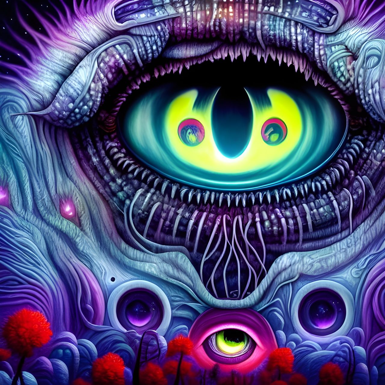 Cosmic Eye Staring into Abyss: Fantasy Art