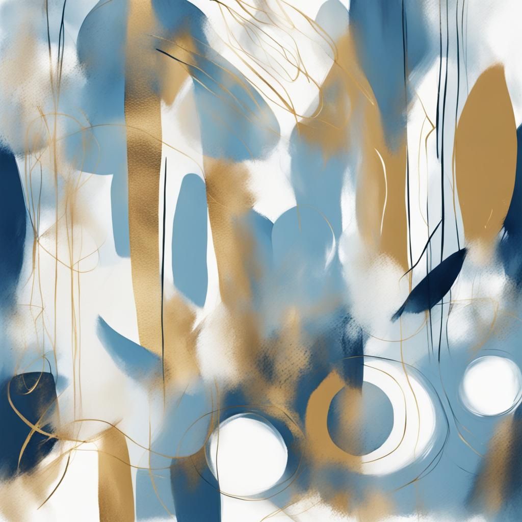 Modern Abstract Boho Shapes in Digital Sketch Style