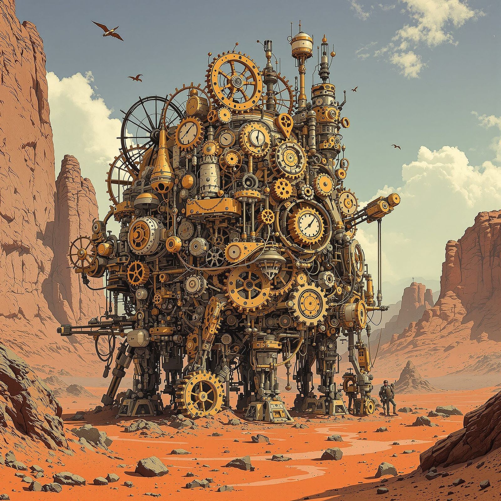 Martian Contraption in Steampunk Style