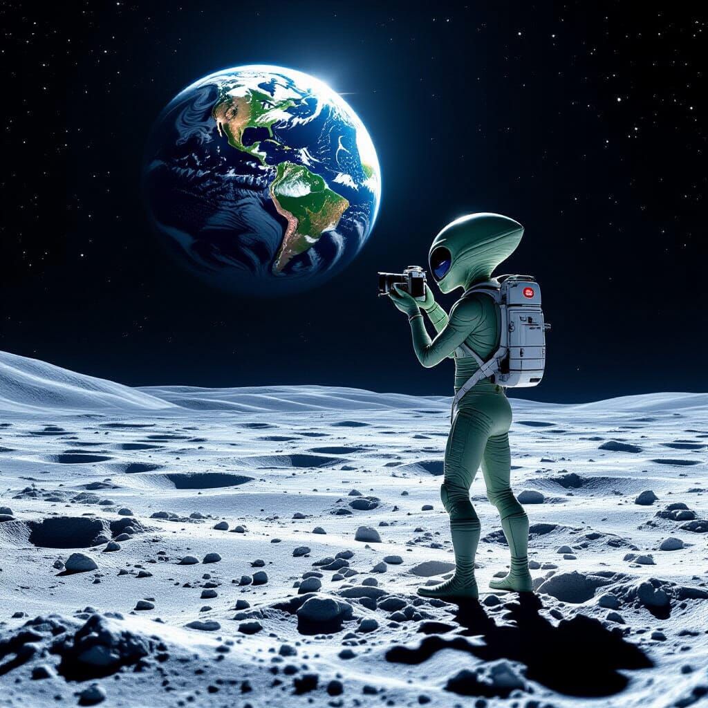 Alien Photographer Captures Earth from the Moon