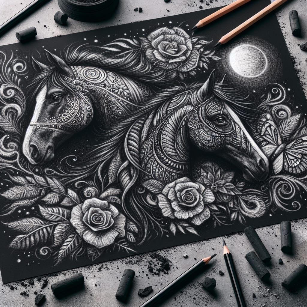 Detailed Charcoal Sketch Art