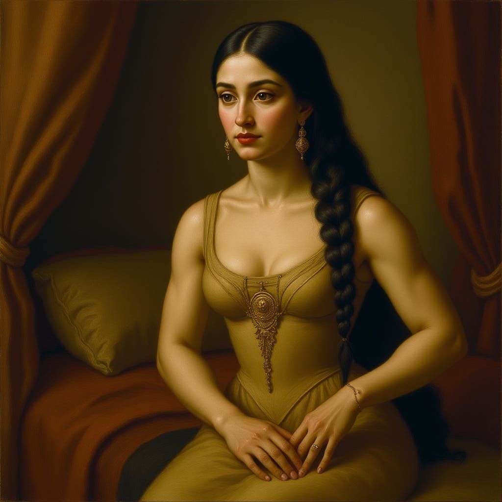Renaissance Oil Painting of an Arabian Woman