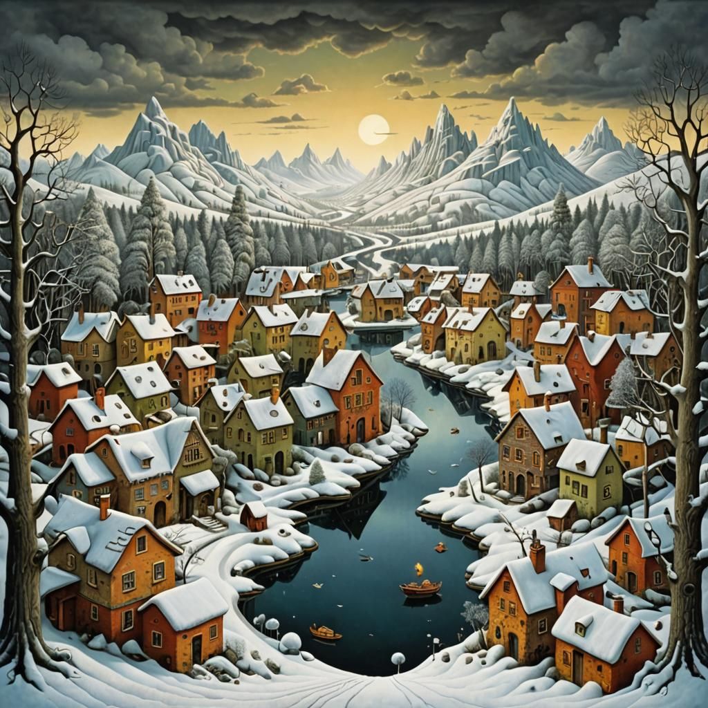 Surreal Winter Landscape Inspired by Yerka