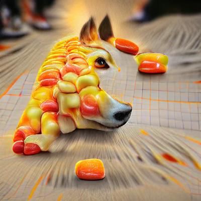 Candy Corn Dog in 8k Resolution