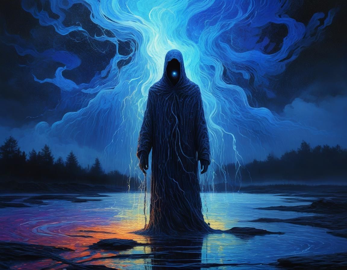 Ethereal Faceless Portrait in Mosaic Style