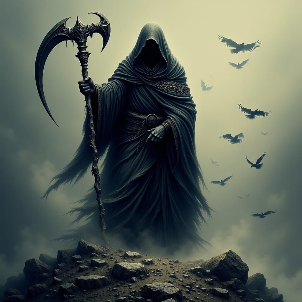 Dark Lord of the Abyss in Haunting Surrealism