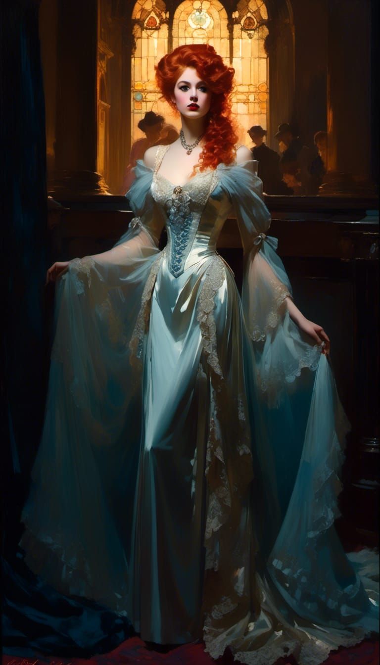 Victorian Vampire Mina Harker in Dreamy Portrait