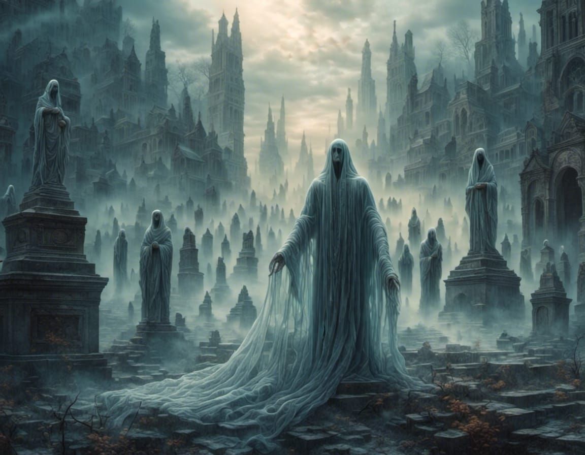 Dark Ghostly AI Image Generation Experiment