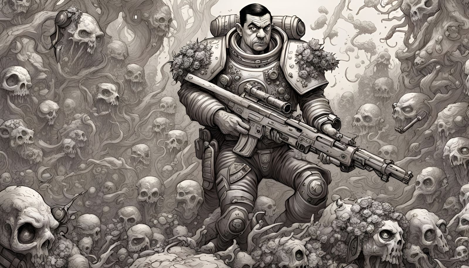 Warhammer 40000 sketch scene