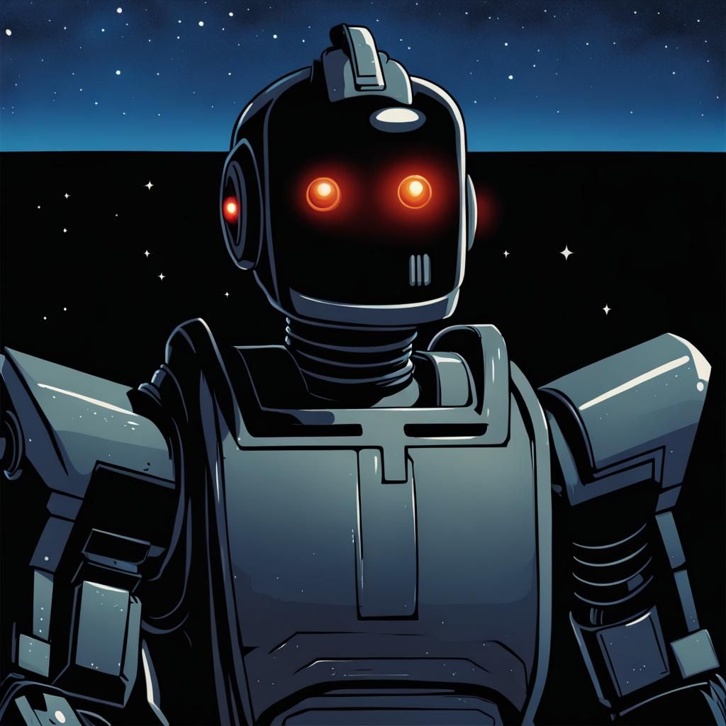 Robot in Space Comic Book Art