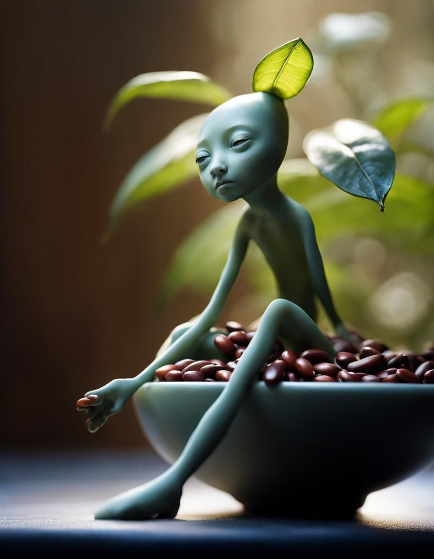 Anatomically Accurate Bean Sculpture in Trompe L'oeil