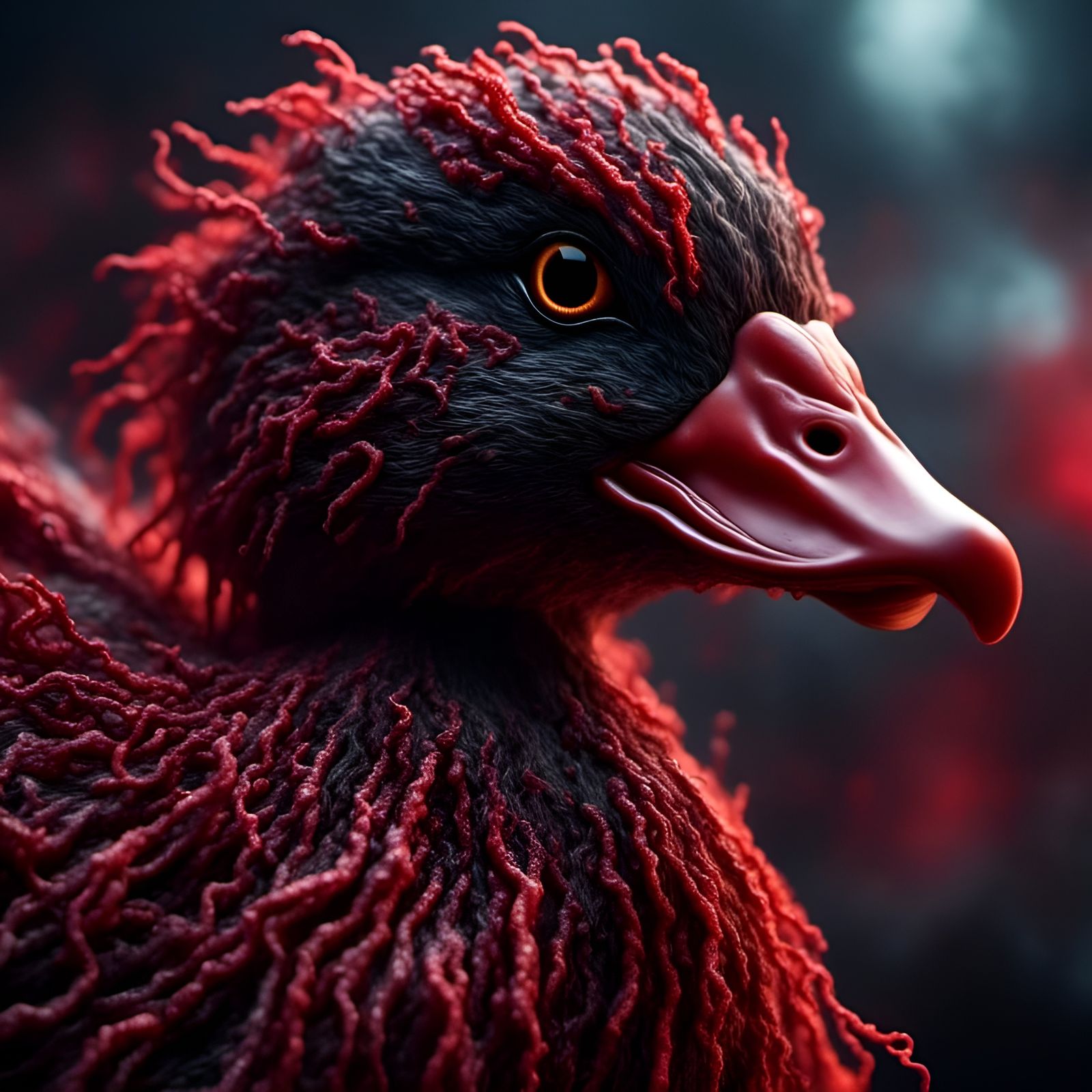 Voodoo Duck Portrait in Photorealistic Style