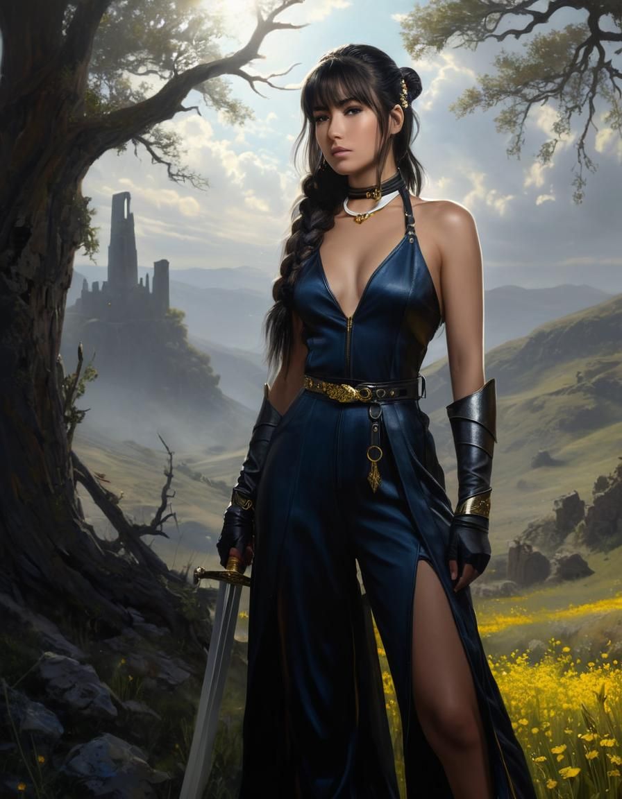 Eve from Stellar Blade: Chiaroscuro Oil Portrait