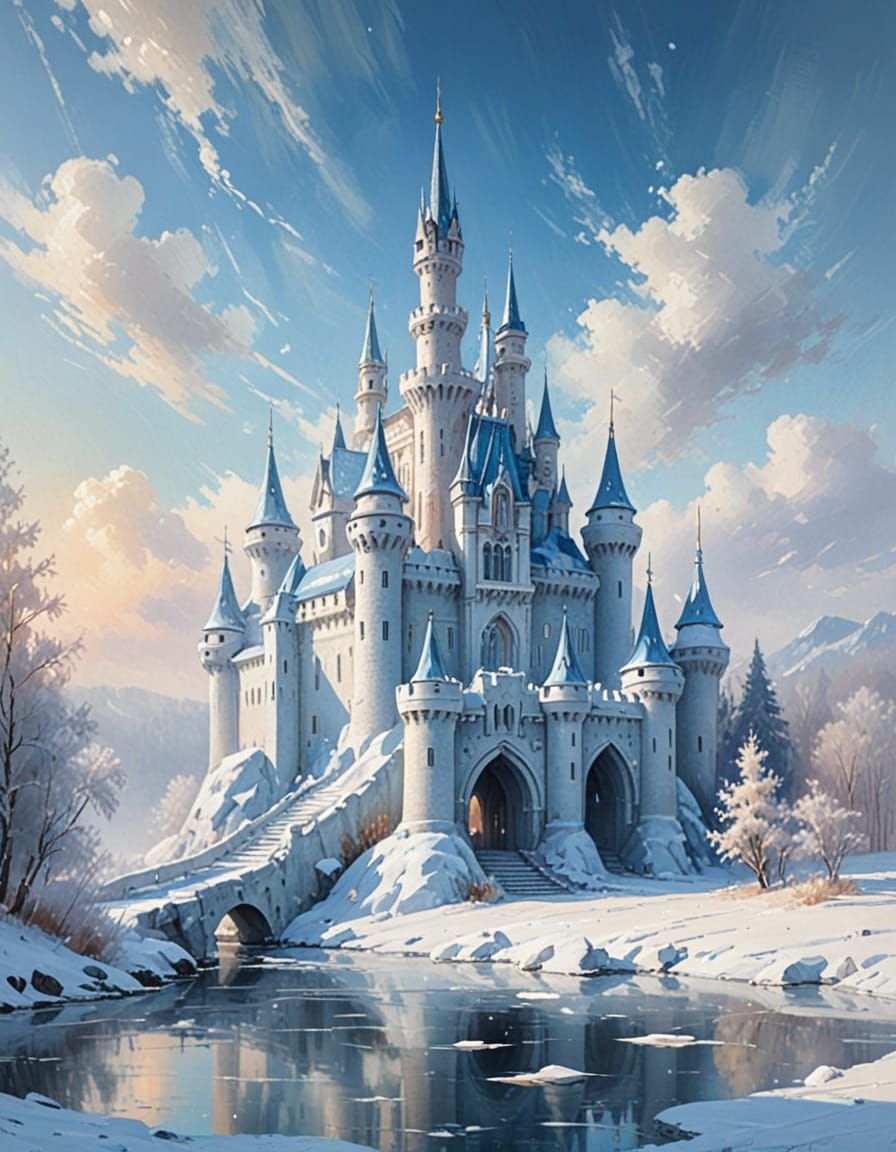 Fantastic winter castle