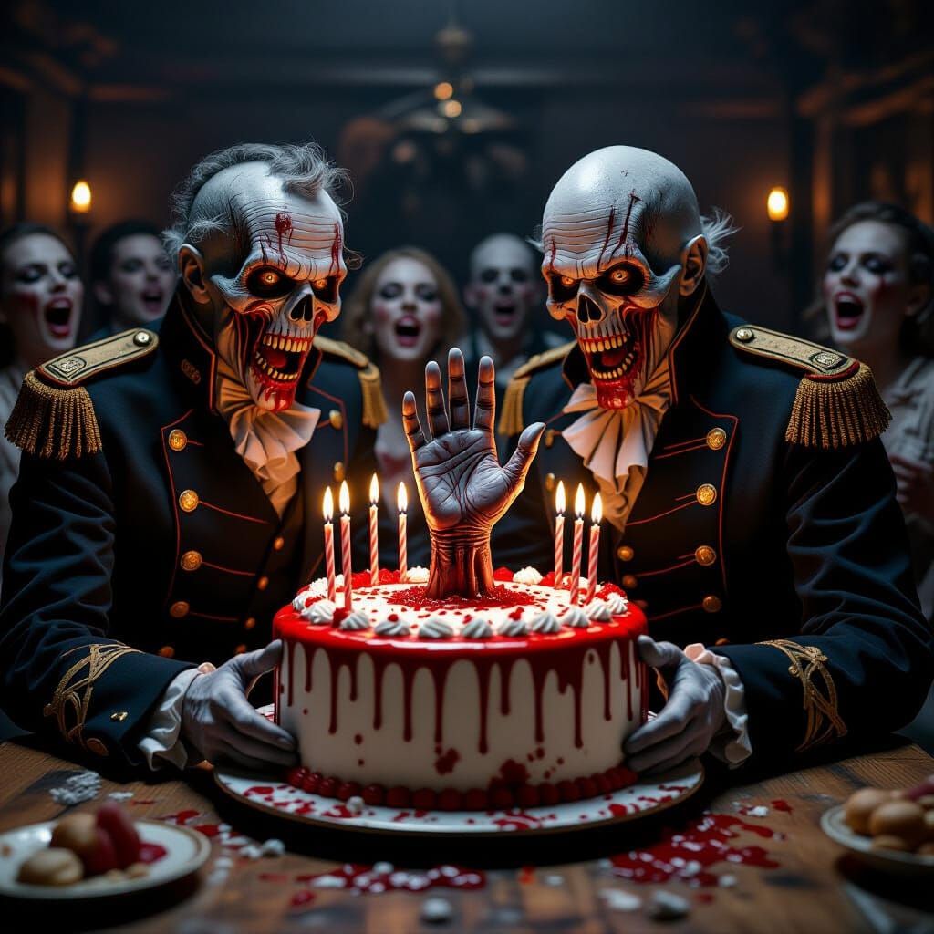 Undead Ghouls Present Macabre Birthday Cake